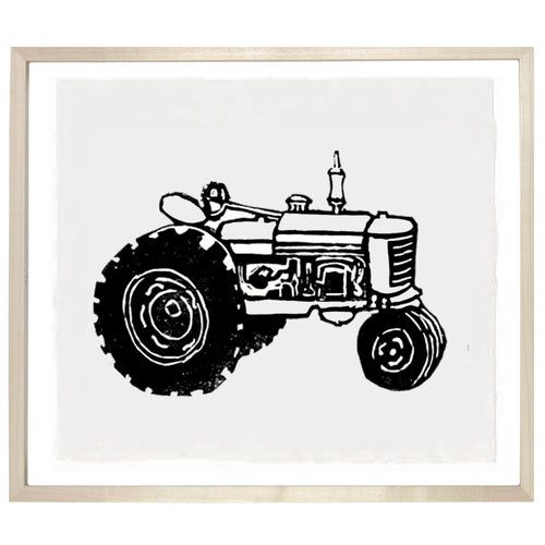 john derian Tractor 12 x 14" Linocut Print