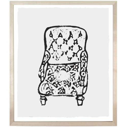john derian Tufted Arm Chair 10 x 12" Linocut Print
