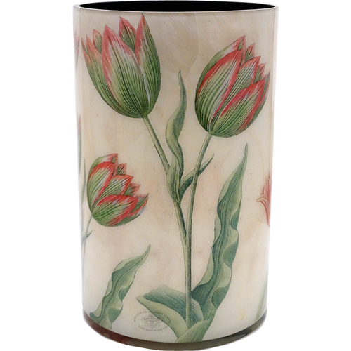 John Derian Tulips 16" Cylinder Vase W/ Liner