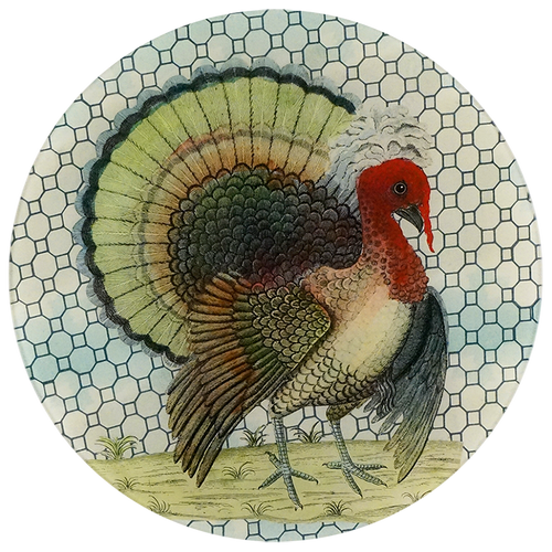 john derian Turkey Wire (Crested) 13" Round Plate