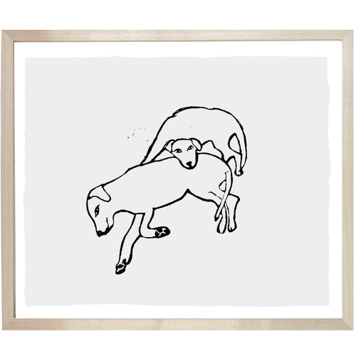 john derian Two Labradors 10 x 12" Linocut Print