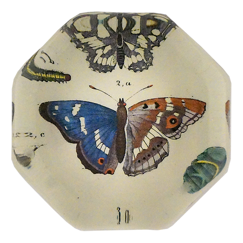 john derian Two Toned Butterfly Octagonal Charm