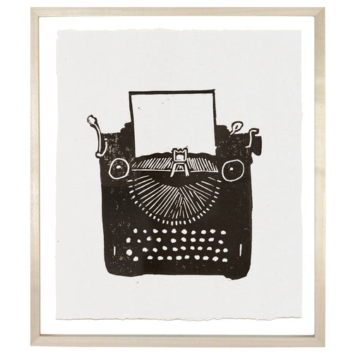 john derian Typewriter 12 x 14" Linocut Print