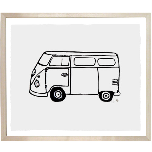 john derian VW Bus 10 x 12" Linocut Print