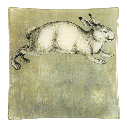 john derian White Rabbit Un Vide Poche (6" Square)