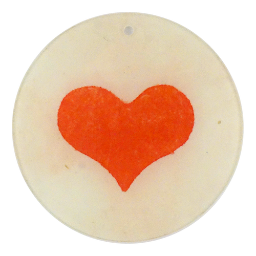 john derian Wide Heart 4" Round Ornamental Charm