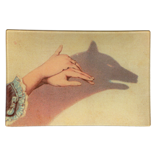 john derian Wolf Shadow Puppet 6 x 9" Rect. Tray