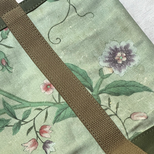John Derian John Derian X Port Canvas Tote In Pierre Frey "Le Paravent Chinois" Small Fabric Tote In Green Canvas Tote Bags