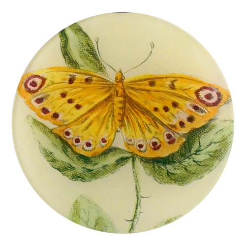 john derian Yellow Butterfly 5 1/4" Round Plate