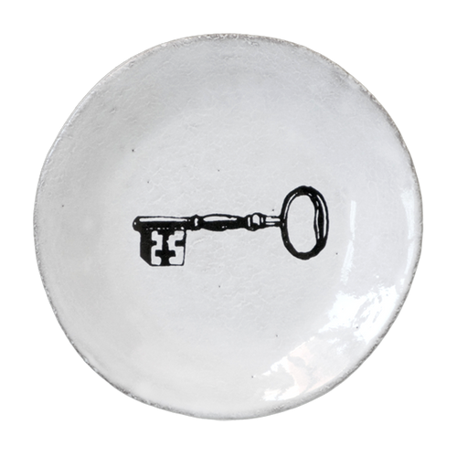 john derian Key Small Plate Add to cart Assiette Plate Clé Details 5" Diameter x .5" Deep Glazed terracotta Made in Paris Care Dishwasher safe on a moderate wash cycle. Not microwave safe. John Derian teamed up with Astier de V