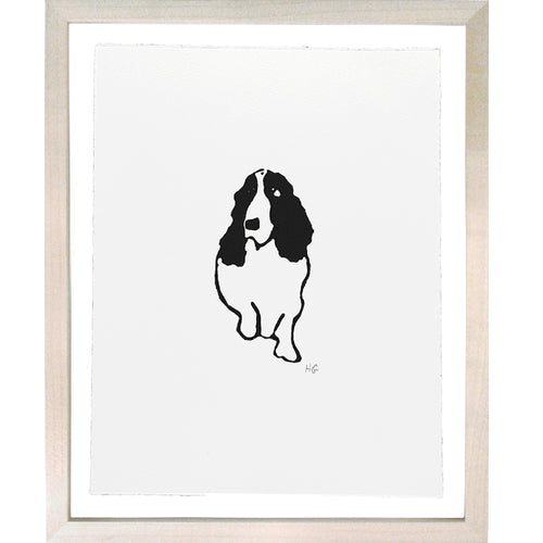 john derian King Charles Spaniel 8 x 10" Linocut Print