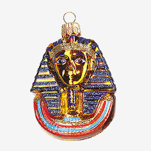 john derian King Tut Ornament Add to cart All Holiday ornaments and items are final sale and are not eligible for return or exchange.  Details 2.5" H Glass Handblown in Poland Please note all ornaments and holiday items are n