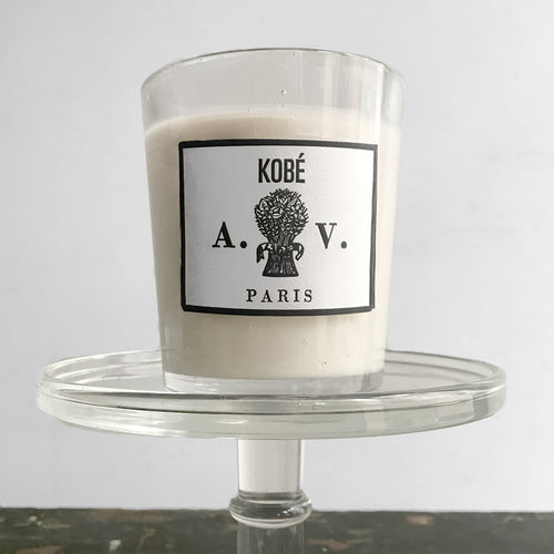 John Derian Kobe Candle Add To Cart Contains Essences Of Crystallized Ginger Coriander Root And Sweet Fig. Details 3 1/2" Diameter X 4" Tall 100% Natural 100% Cotton Braided Wick Burn Time: 60-70 Hours The Glass Pots Are Blown I
