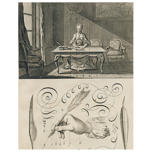 john derian Lady Writer / Art of Writing (p 145) 11" x 14" Rect. Tray