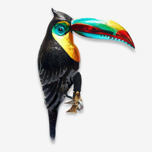 john derian Large Clip-on Toucan Ornament Add to cart All Holiday ornaments and items are final sale and are not eligible for return or exchange.  Crafted with care this toucan ornament features colorful details of this tropica