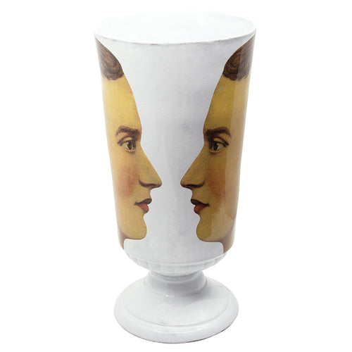 john derian Large "The Vase has Two Faces" Vase Add to cart Details 6.9" W x 13.2" H Glazed terracotta Made in Paris Care Dishwasher safe on a moderate wash cycle. Not microwave safe.  John Derian teamed up with Astier de Vil