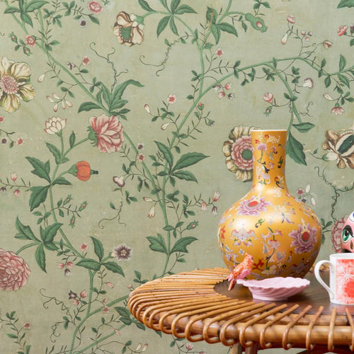 John Derian "Le Paravent Chinois" In Original Green Wallpaper