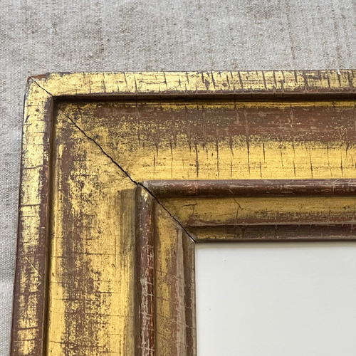 John Derian "Left Facing Pigeon" In An Antique Gilded Frame Ready To Ship Linocut