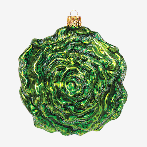 john derian Lettuce Ornament Add to cart All Holiday ornaments and items are final sale and are not eligible for return or exchange.  Details 3" H Glass Handblown in Poland Please note all ornaments and holiday items are not