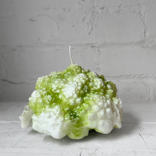 john derian Light Green Cabbage Shaped Candle Add to cart This cabbage candle is also available with cabbage leaf base here. Details 5" W x 3" H Paraffin Wax Each item will feature unique variations Made in Italy Care Remove All