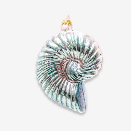 john derian Light Pink & Turquoise Nautilus Shell Ornament Add to cart All Holiday ornaments and items are final sale and are not eligible for return or exchange.  This Light Pink & Turquoise Nautilus Shell Ornament feels like