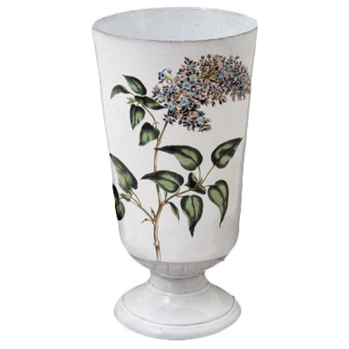john derian Lilac Vase Add to cart Details 6.9" W x 13.2" H Glazed terracotta Made in Paris Care Dishwasher safe on a moderate wash cycle. Not microwave safe.  John Derian teamed up with Astier de Villatte to add his iconic i