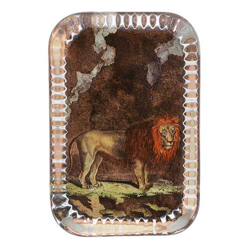 john derian Lion Pl. 163 Dotted Edge Large Paperweight