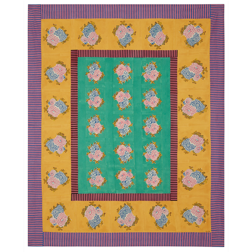 john derian Lisa Corti Cotton Panel in Corolla Gold Veronese 220 x 270cm 87" x 106" Tablecloth