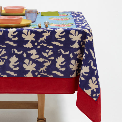John Derian Lisa Corti Panel In Minervetta Pot Blue Sky 140 X 240cm 55" X 94" Tablecloth