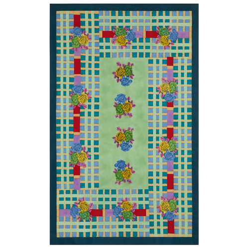 john derian Lisa Cotton Corti Panel in Ankara Aqua 180 x 270cm 71" x 106" Tablecloth