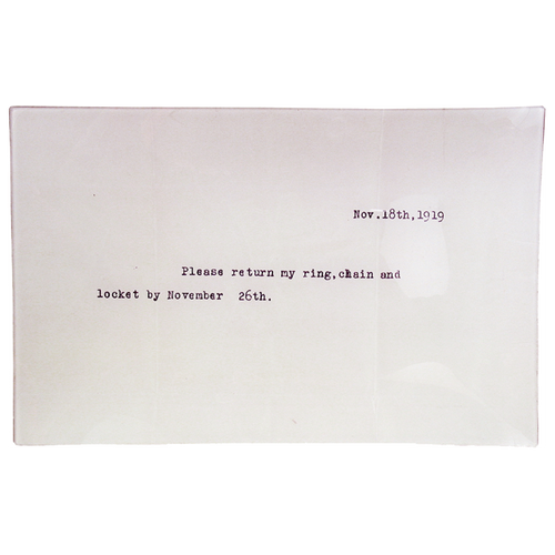 john derian Locket (Relationship Series) 9 x 14" Letter Tray