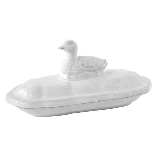 john derian Long Duckling Box Add to cart Boîte Cannette Allongée Details 5.9" x 4.9" x 4.9" Black Terra Cotta with White Enameled Glaze Each item will feature unique variations Made in Paris Care Dishwasher safe on a moderat