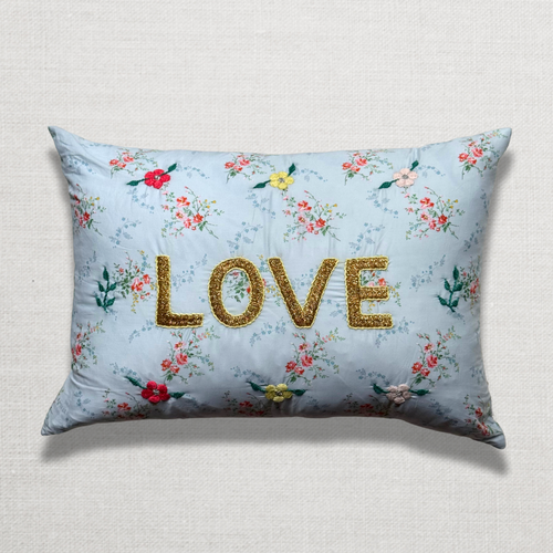 john derian "Love" Embroidered Cushion (CS 09-04) Add to cart The "Love" embroidered pillow by CSAO features a charming floral print motif hand-embroidered lettering and flowers showcasing West African craftsmanship. Notably eac
