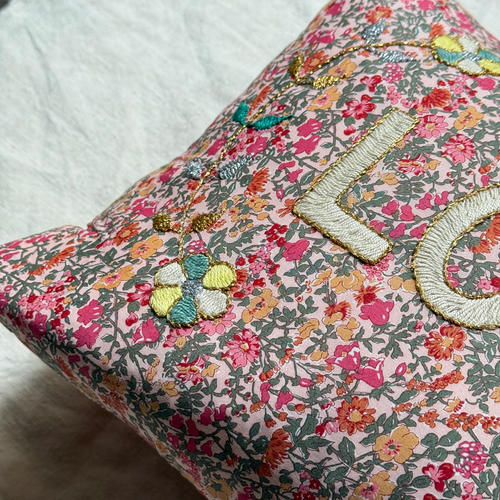 John Derian "Love" Embroidered Cushion (CS 09-06) Add To Cart The "Love" Embroidered Pillow By CSAO Features A Charming Floral Print Motif Hand-embroidered Lettering And Flowers Showcasing West African Craftsmanship. Notably Eac