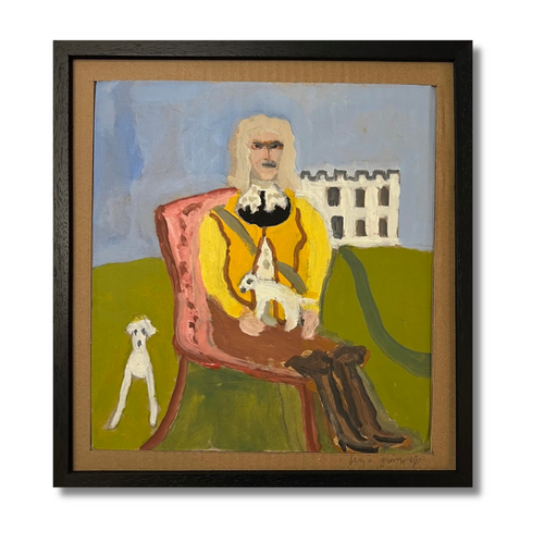 john derian Lower Cresset Hall Sameul Cresset seated with hound 1776-1841 Hugo Guinness Original