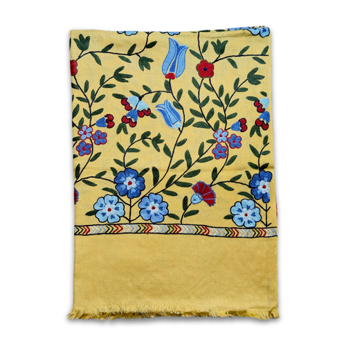 john derian Madeline Weinrib x Kashmir Loom Wool Shawl in Jasmine Add to cart Details 27" × 78" 100% Wool Made in India Care Dry clean only The Madeline Weinrib x Kashmir Loom wool shawls combine two worlds of expertise: Madeli