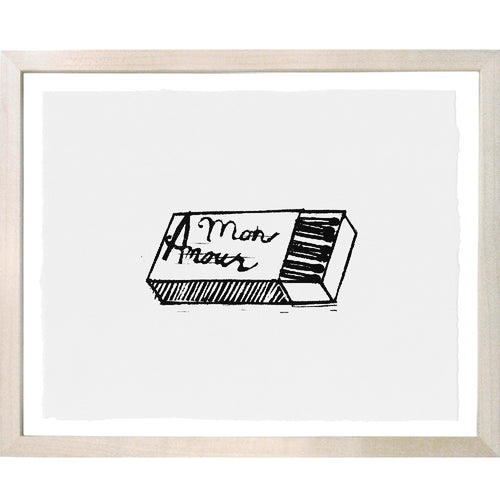 john derian Matchbox Mon Amour 10 x 12" Linocut Print