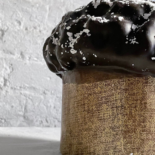 John Derian Medium Chocolate Panettone Candle Add To Cart Details Approx. 7.5" W X 6.5" H Paraffin Wax Each Item Will Feature Unique Variations Made In Italy Care Remove All Paper Before Burning. Not Intended For Children.   Ce