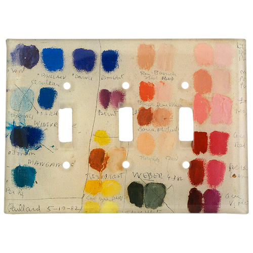 john derian Mixed Tones: Blue-Pink Triple Switch Cover