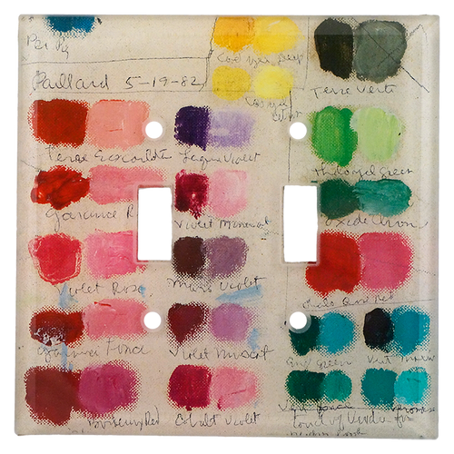 john derian Mixed Tones: Pink-Green Double Switch Cover