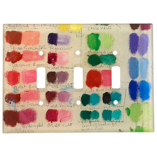 john derian Mixed Tones: Pink-Green Triple Switch Cover