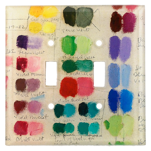 john derian Mixed Tones: Yellow-Blue Double Switch Cover