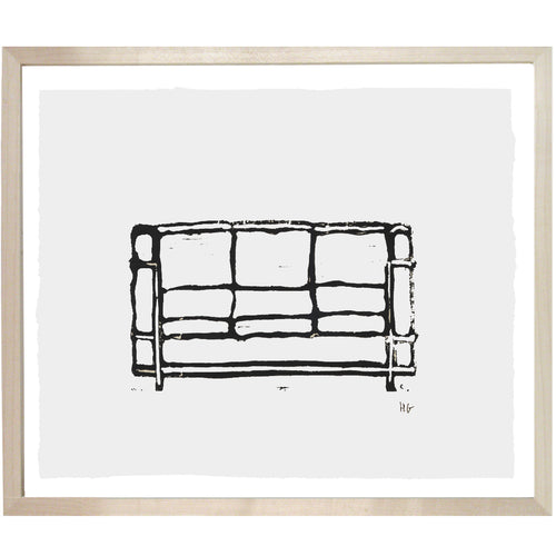 john derian Modern Square Sofa 10 x 12" Linocut Print