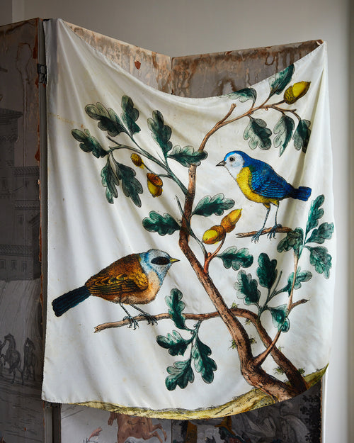 John Derian Mountain Titmouse Silk Scarf Add To Cart Details 38" X 38" 100% Silk Crepe De Chine Made In Italy Care Dry Clean Only   Pulled from The Pages Of John Derian's
