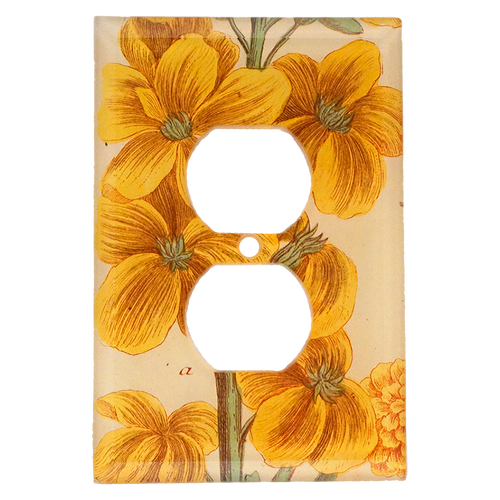 john derian N. 646 Snowflakes Yellow Outlet Plate Cover