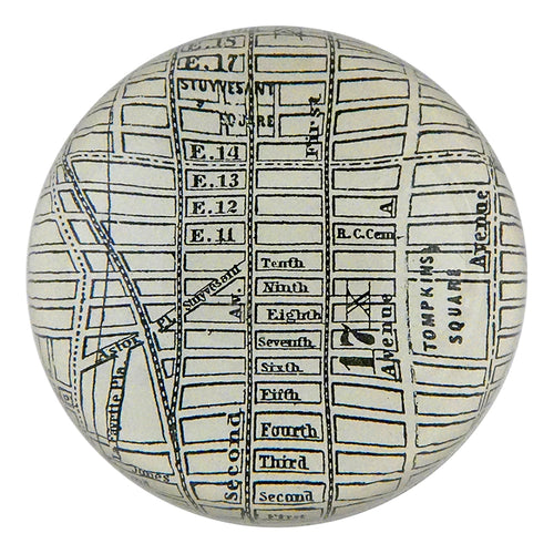 john derian New York Map: East Village Dome Paperweight