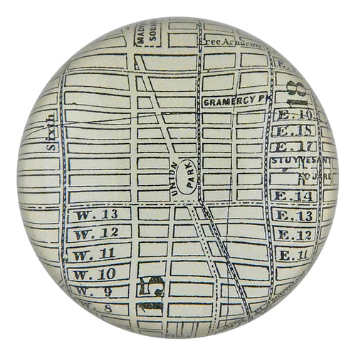 john derian New York Map: Gramercy Park Dome Paperweight