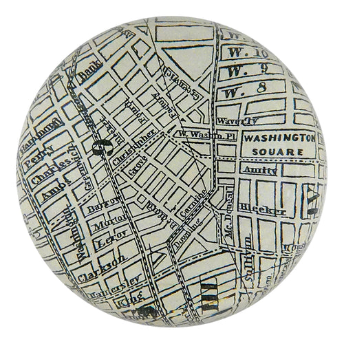 john derian New York Map: West Village Dome Paperweight