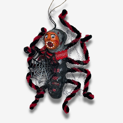 john derian Nostalgic Cotton Chenille Spider Ornament Add to cart All Holiday ornaments and items are final sale and are not eligible for return or exchange.  Rendered in cotton with delicate hand-made features this nostalgic s