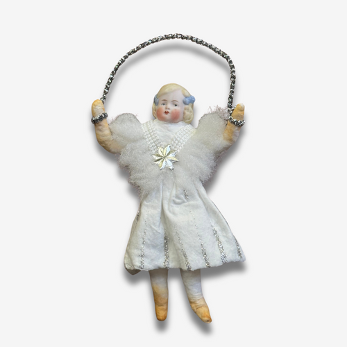 john derian Nostalgic Cotton Jump Rope Girl with Porcelain Head Ornament Add to cart This nostalgic cotton Jump Rope Girl ornament features a delicate porcelain head bringing a sense of timeless charm to your holiday decor. Dres